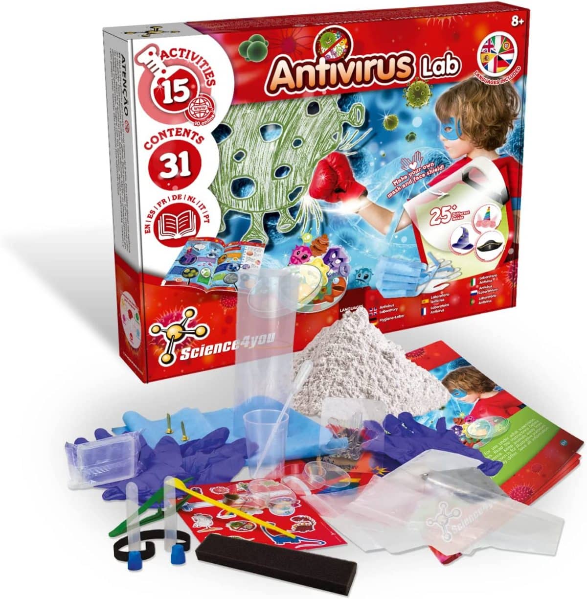 1er Kit de Chimie - Multilingue | Jouets Éducatifs et Scientifiques pour les Enfants +8 Ans | Science4you 1er Kit de Chimie - Multilingue | Jouets Éducatifs et Scientifiques pour les Enfants +8 Ans | Science4you