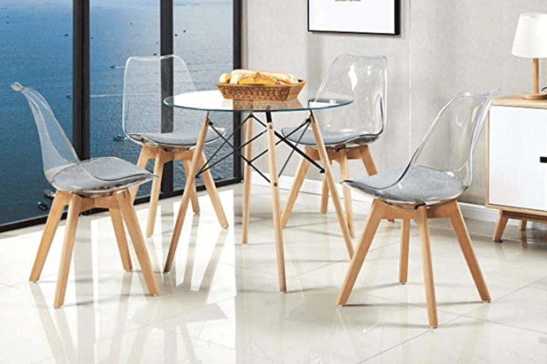 EGGREE Lot de 4 chaises de salle à manger rétro transparente Design moderne 